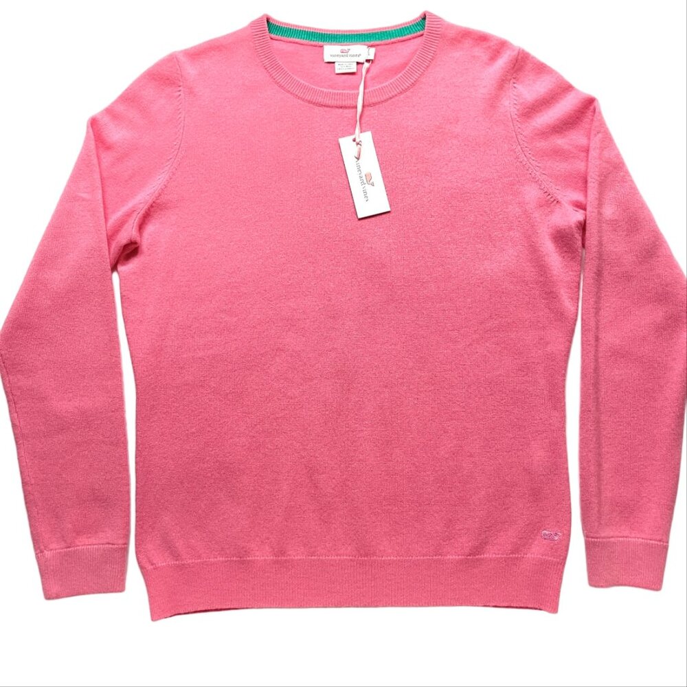 NWT Vineyard vines cashemer bland pink pullover top L - Picture 3 of 12